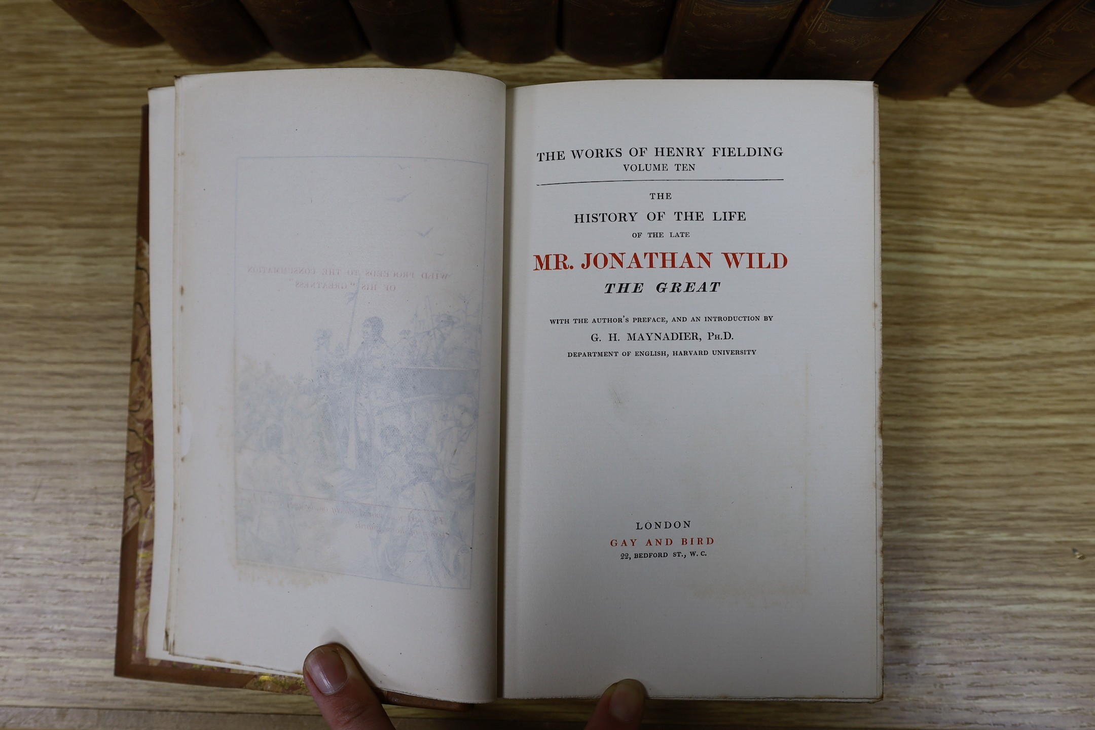Fielding, Henry - The Works, 12 vols, 8vo, half calf, Gay and Bird, London, 1903